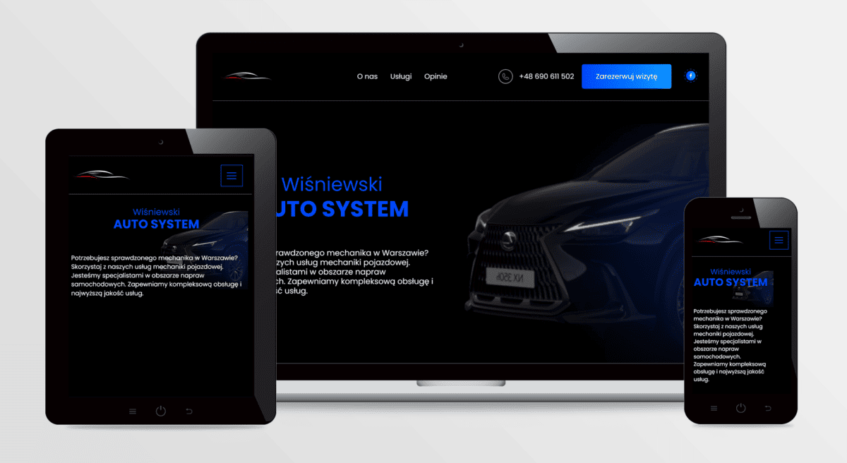 Strona internetowa Wiśniewski Auto System