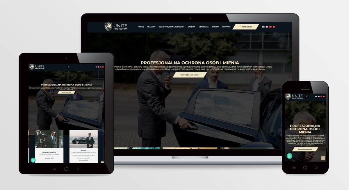 Strona internetowa UNITE Protection
