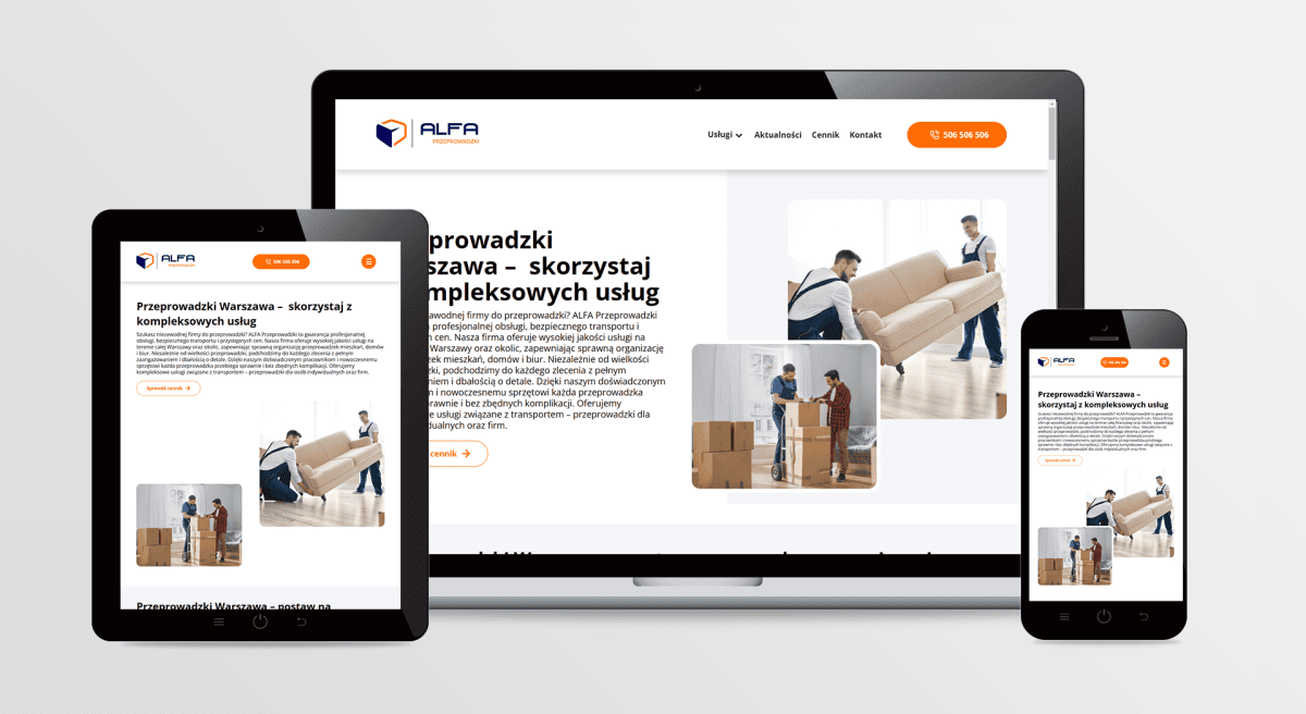 Strona internetowa ALFA Przeprowadzki