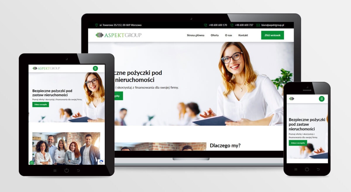 Strona internetowa ASPEKT GROUP