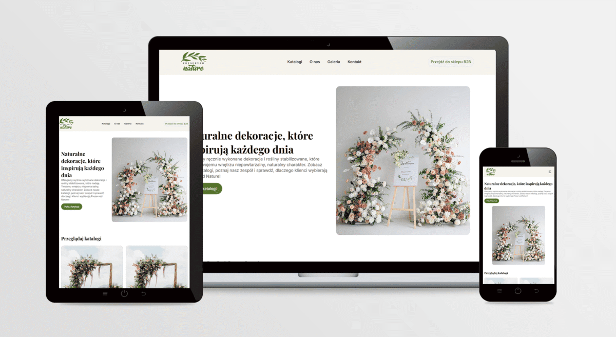 Strona internetowa PRESERVED NATURE 