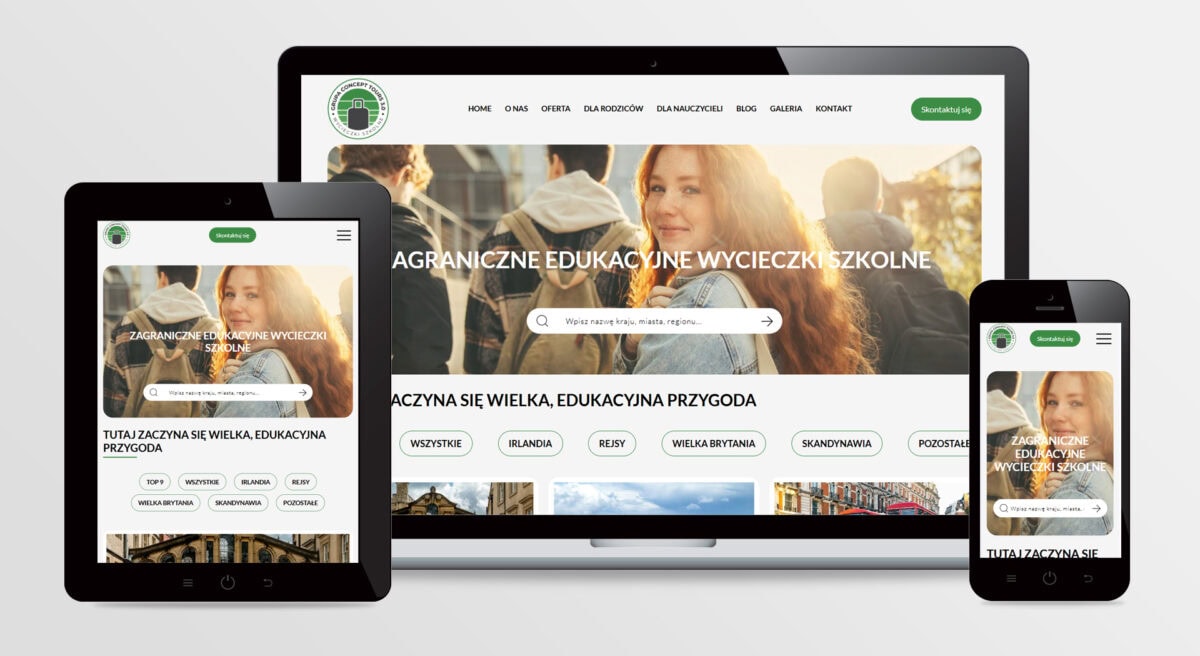 Strona internetowa GRUPA CONCEPT TOURS