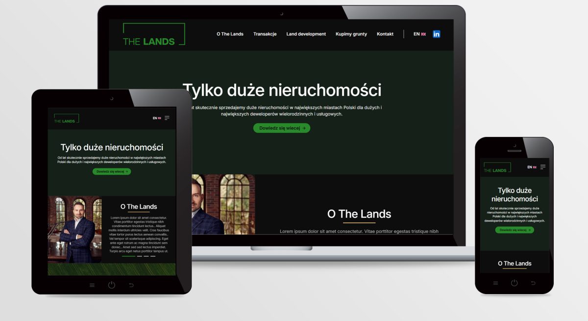 Strona internetowa THE LANDS