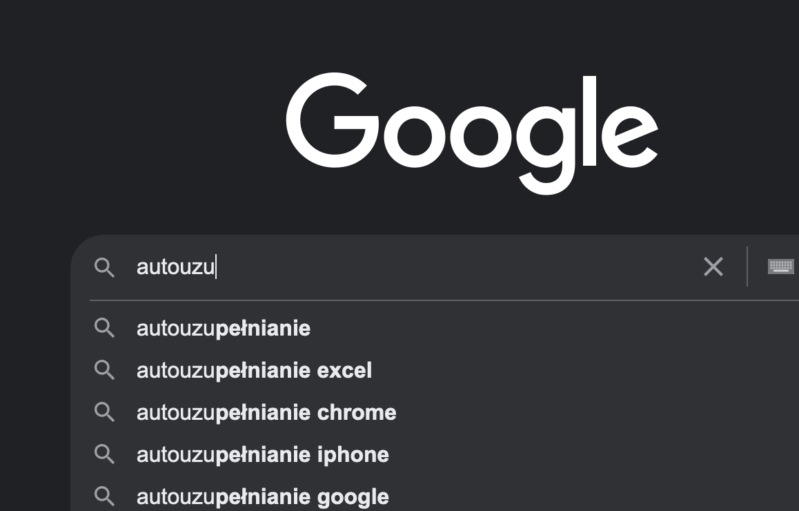 Autouzupełnianie Google