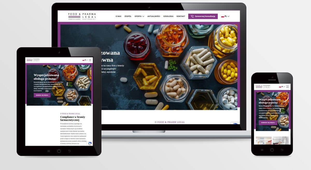 Strona internetowa FOOD & PHARMA LEGAL 